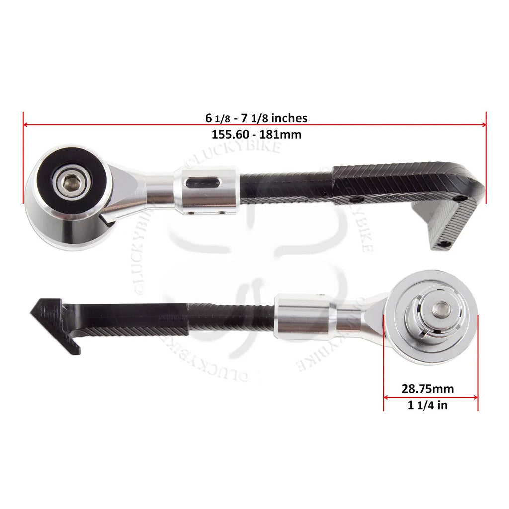 Lever Guard & Block 7/8" Universal Bar Race End Hand 6mm Silver