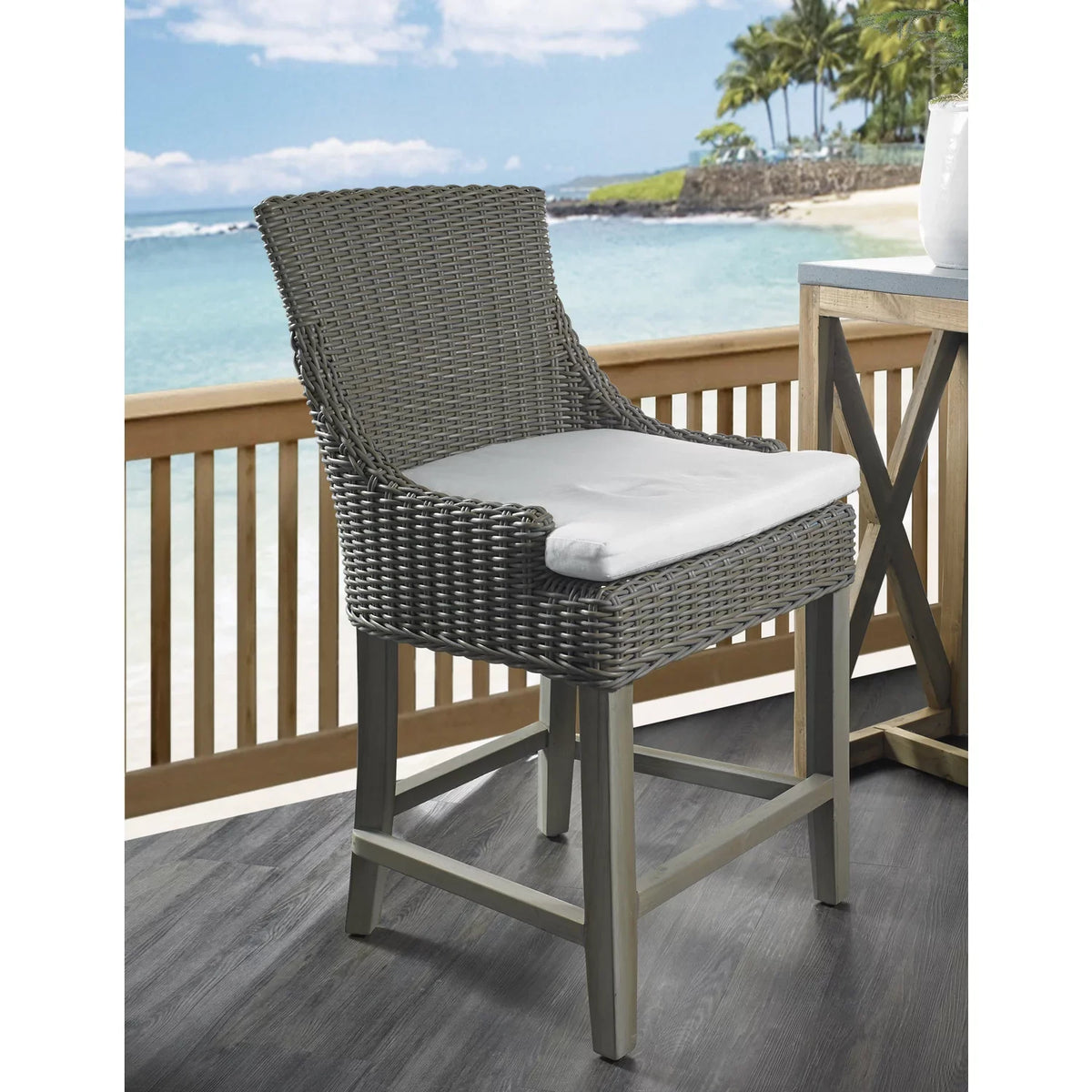exterior Plantation Kubu Stool exterior Alfresco Counter - Padma's