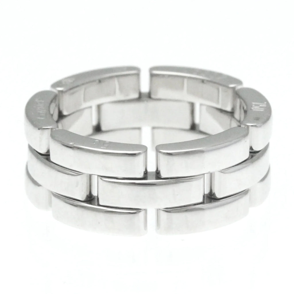 Pre-Owned Silver Stone Cartier Maillon Ring Band Fashion Ring White No (18K) Gold (Good) Panthère
