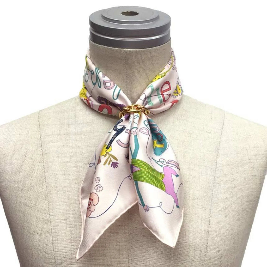 Muffler Carre Light (Like Scarf 100% Hermes Pink Silk 45 Pre-Owned New) // Confession