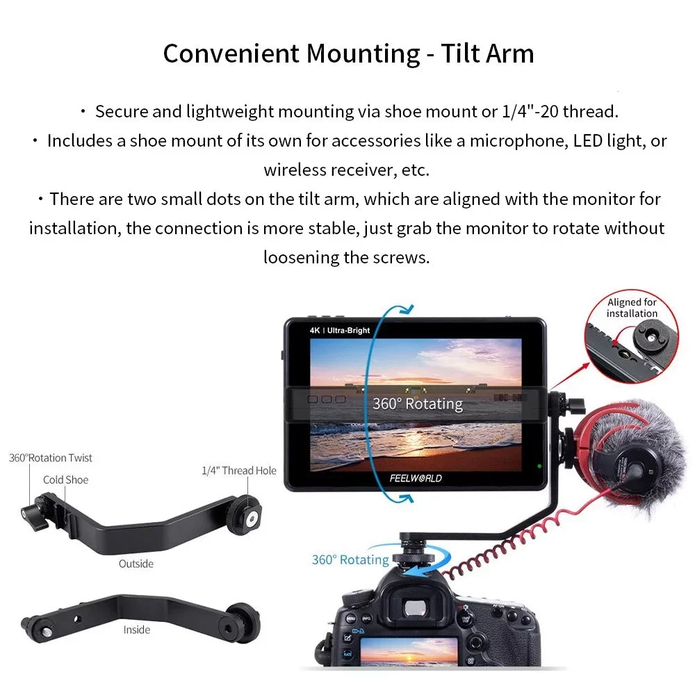 Video 7 FEELWORLD 2200nits LUT7S Touchscreen Inch Panel Brightness IPS Monitor,
