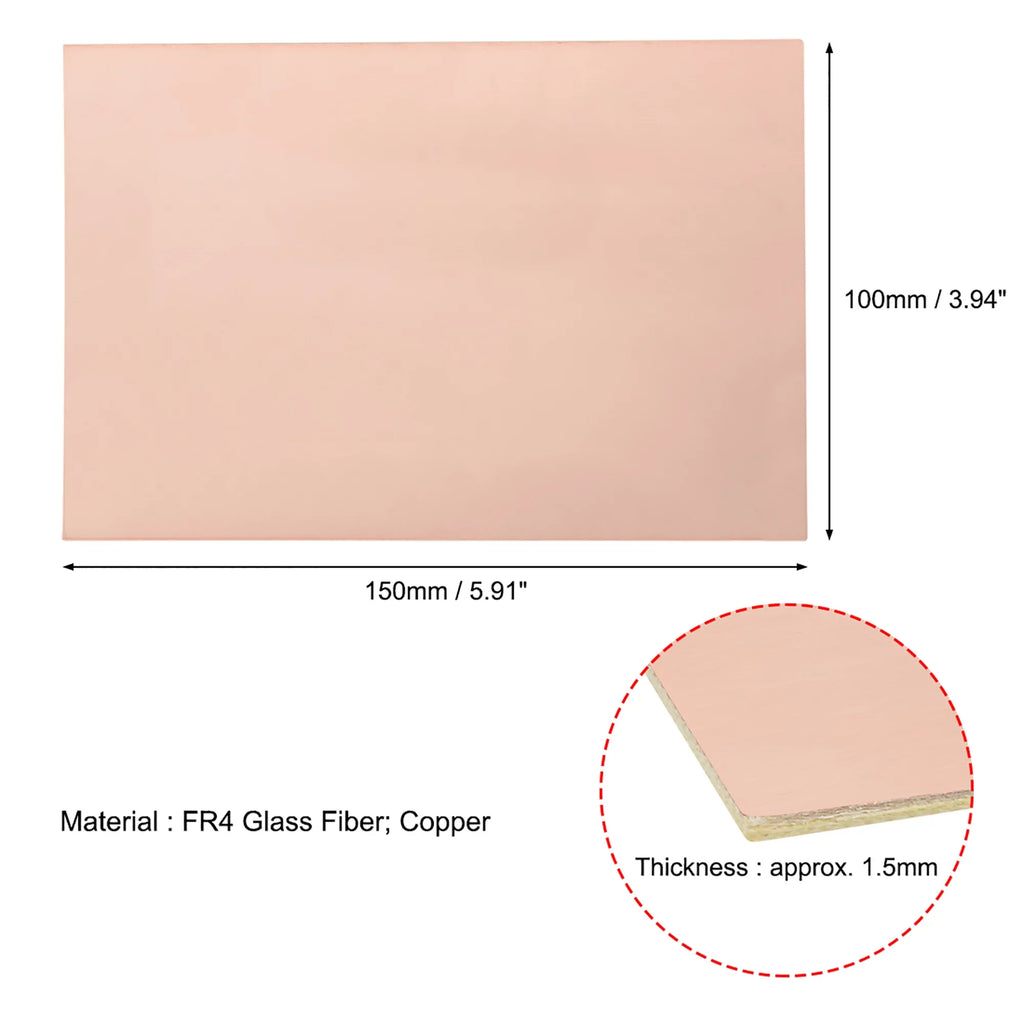 Double-Sided Laminate Board FR4 Circuit Thickness 15 150x100mm Copper Prototyping 1.5mm Pcs Board DIY PCB Clad PCB