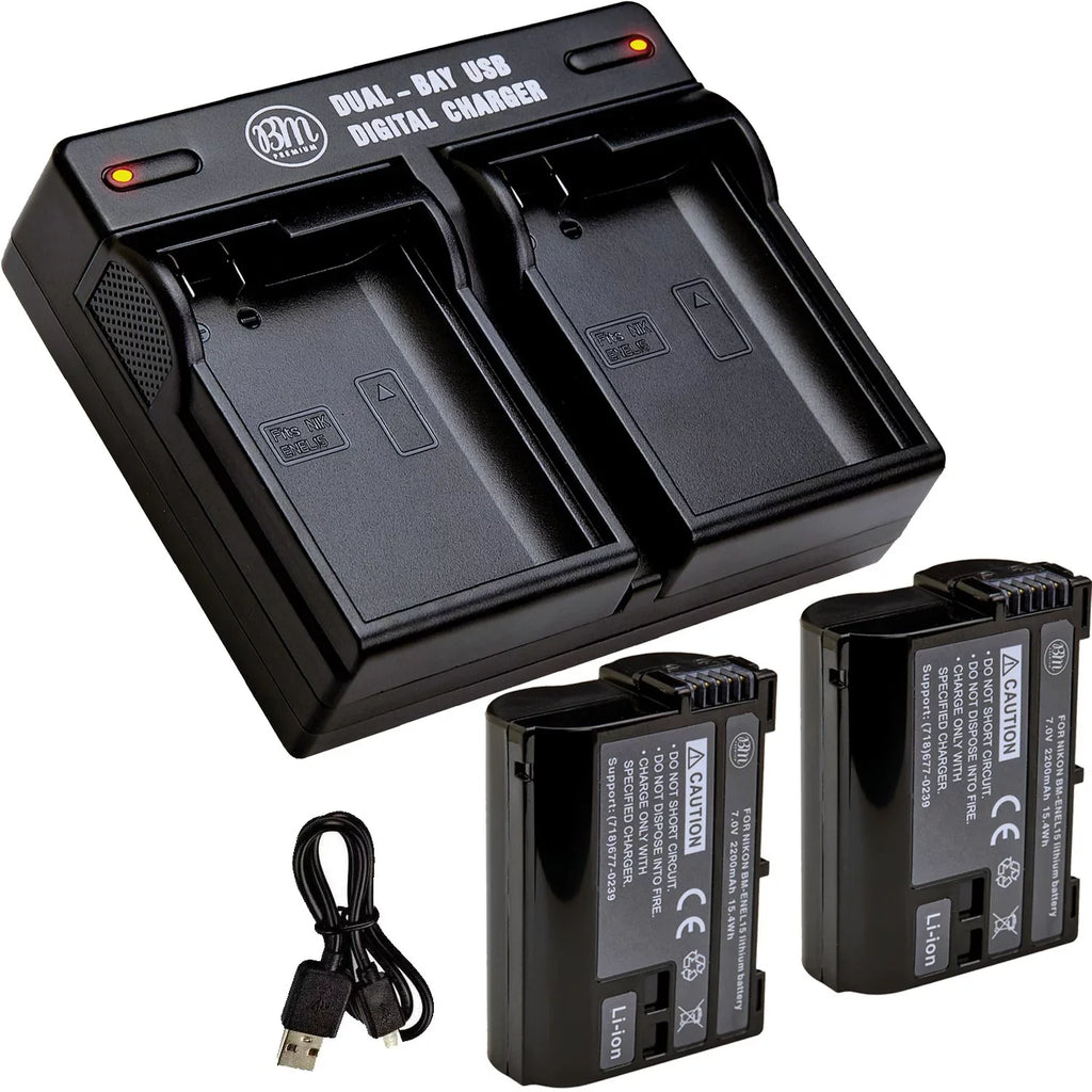 Z7 D780 Battery EN-EL15B BM D7100 D610 D600 and D810 for D850 D7000 Bay Nikon 2 D7200 Charger Dual V1 Batteries D500 D7500 1 Cameras Z6 D750 D800