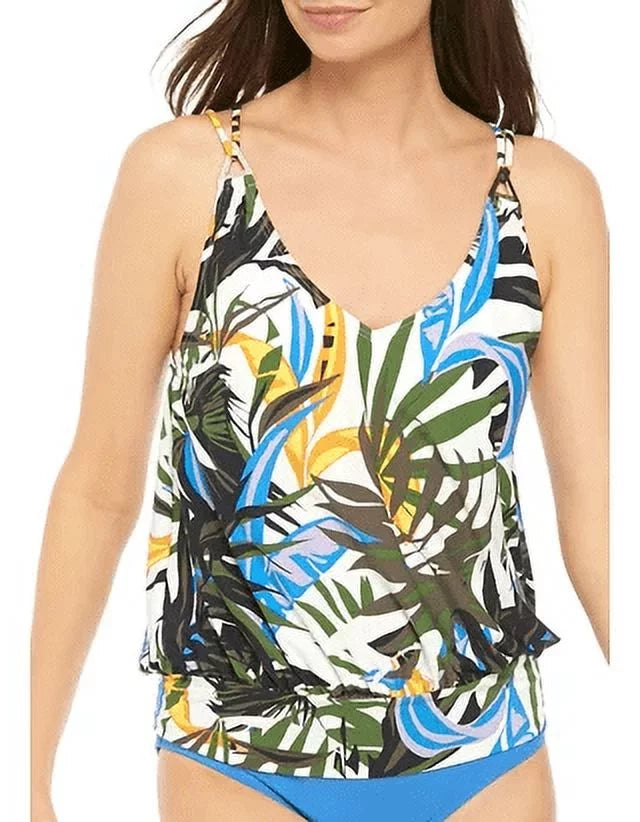 X-Small Tankini Top, RAINFOREST OLIVE US Klein Calvin MULTI Blouson TROPIC