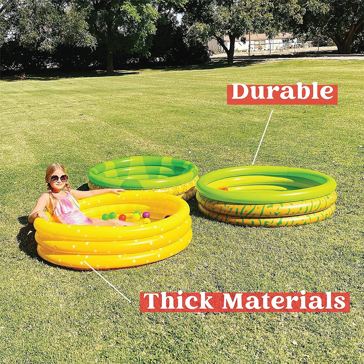 Swimming Pool Baby Kiddie Inflatable 3 Pit for Packs Avocado Set Inflatable Pool 10 X Fun Pineapple Kiddie Summer Pools liquid Pool Ball Kids Lemon 45 Pool